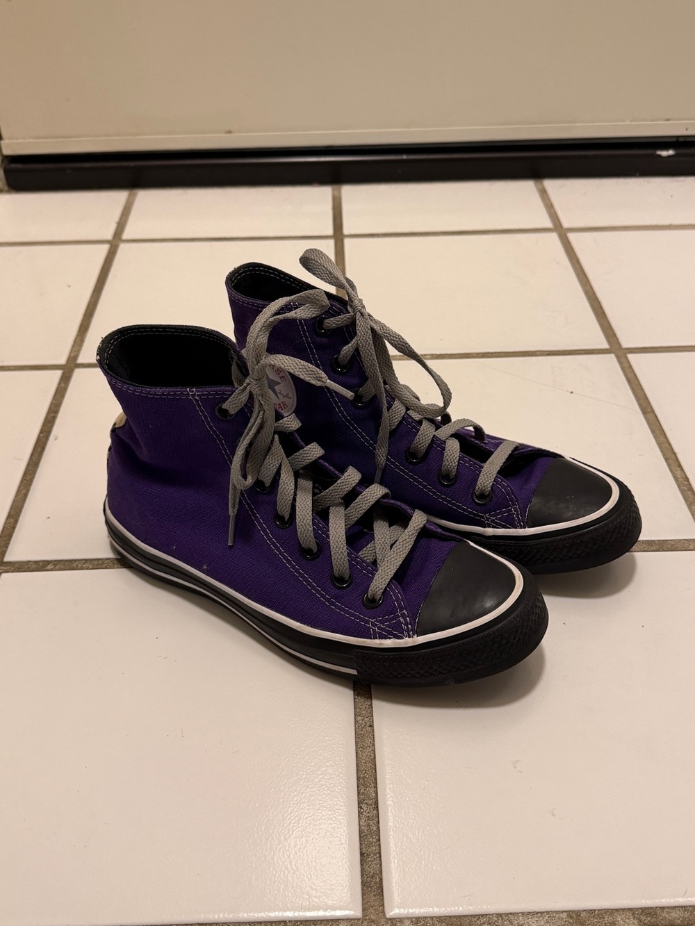 Converse Purple Canvas High-Top Sneakers with Black Toe